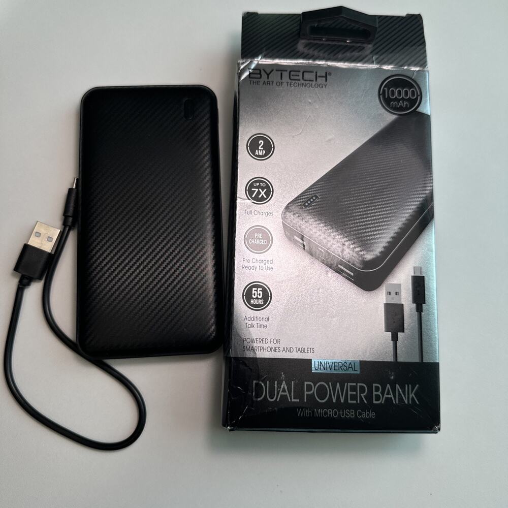 BYTECH 10K mAh Dual Powerbank with Micro USB Cable